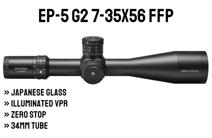 Arken EP5 7-35X56 Gen 2 FFP Illuminated VPR - Zero Stop - 34mm